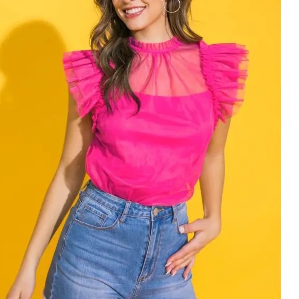 NWT The Posh Barbie Tulle Top